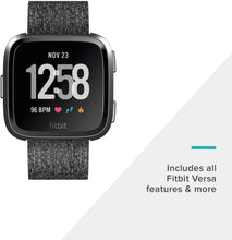 Load image into Gallery viewer, Fitbit Versa Special Edition Smart Watch - Charcoal Woven &amp; Black Band (Renewed)
