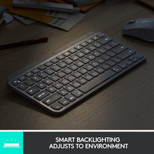 Load image into Gallery viewer, Logitech MX Keys Mini for Mac Minimalist Wireless Illuminated Keyboard, Compact, Bluetooth, Backlit Keys, USB-C, Tactile Typing, Compatible with Apple macOS, iPAd OS, Metal Build (Renewed)
