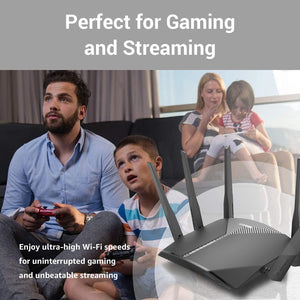 D-Link WiFi Router AC3000 EasyMesh Smart Internet Network Compatible with Alexa & Google Assistant, MU-MIMO Tri Band Gigabit Gaming Mesh (DIR-3040-US)